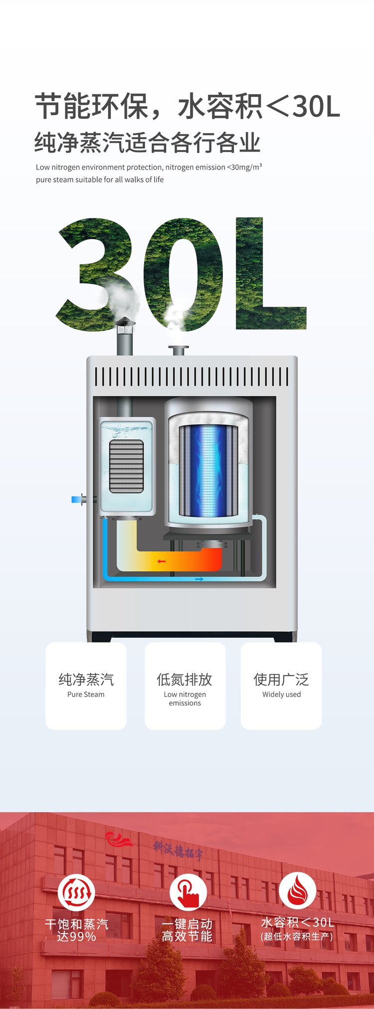 科沃德拓宇500kg电蒸汽发生器 节能环保 水容积＜30L